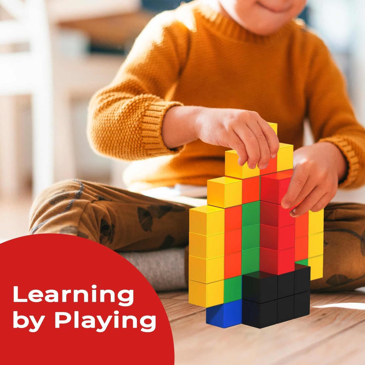 Magnetic Blocks for Kids Ages 3-8, 56 Magnetic Building Cubes & 54 Educational Stickers, STEM Magnet Cube Toy for Boys & Girls. Magnetic Cubes for Learning & Creative Play