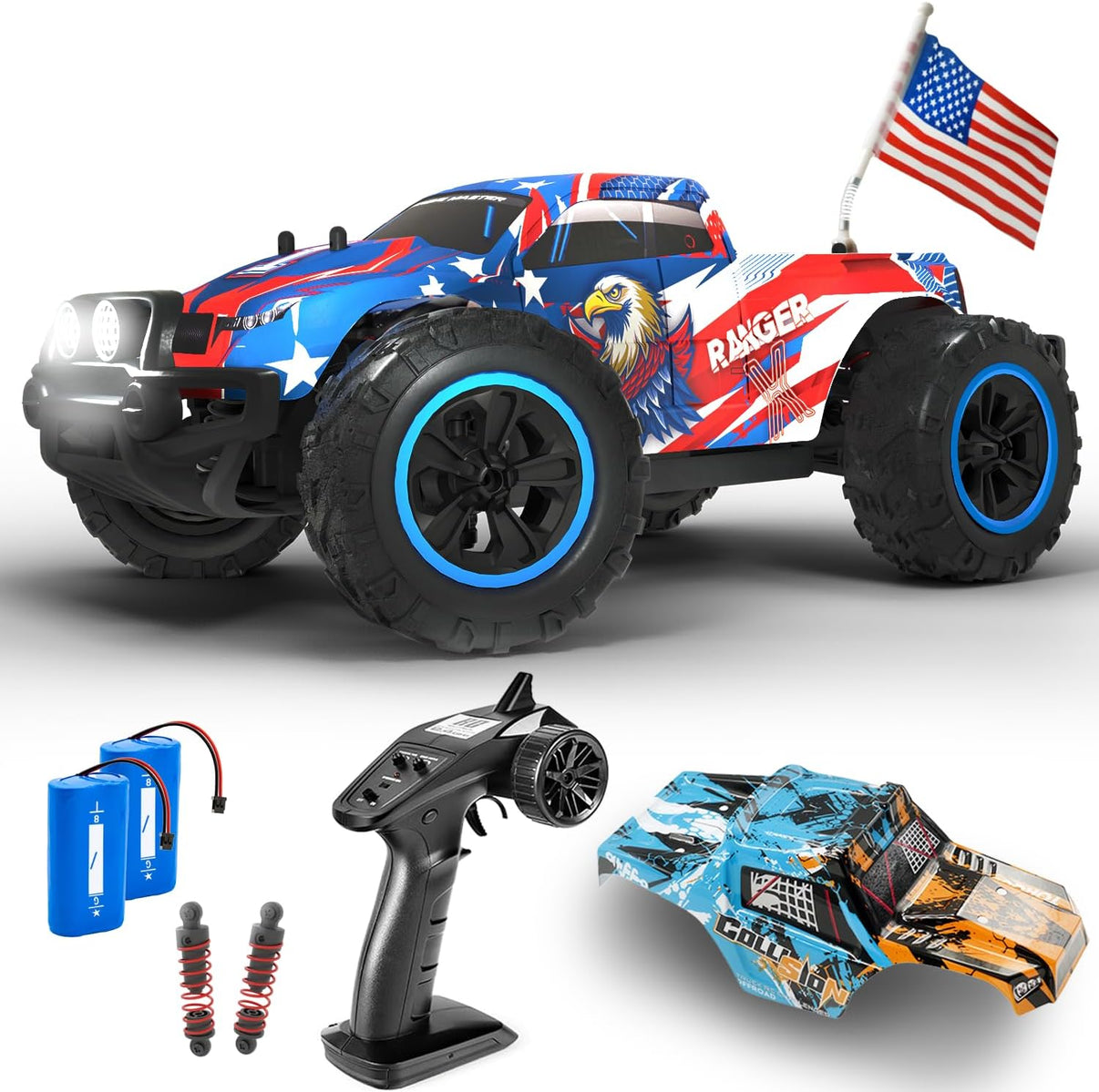 Fast RC Car 4x4 Truck - 36 mph 1:16 Brushless Motor Remote Control Car ...