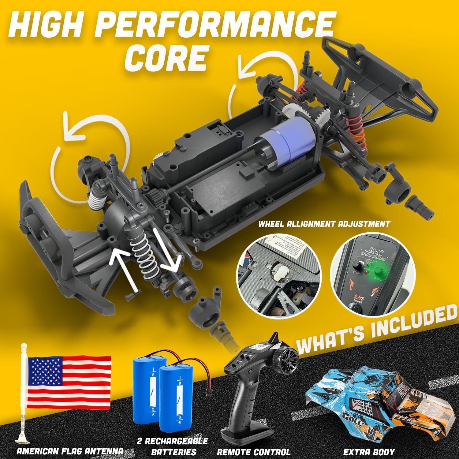 Fast RC Car 4x4 Truck - 36 mph 1:16 Brushless Motor Remote Control Car ...