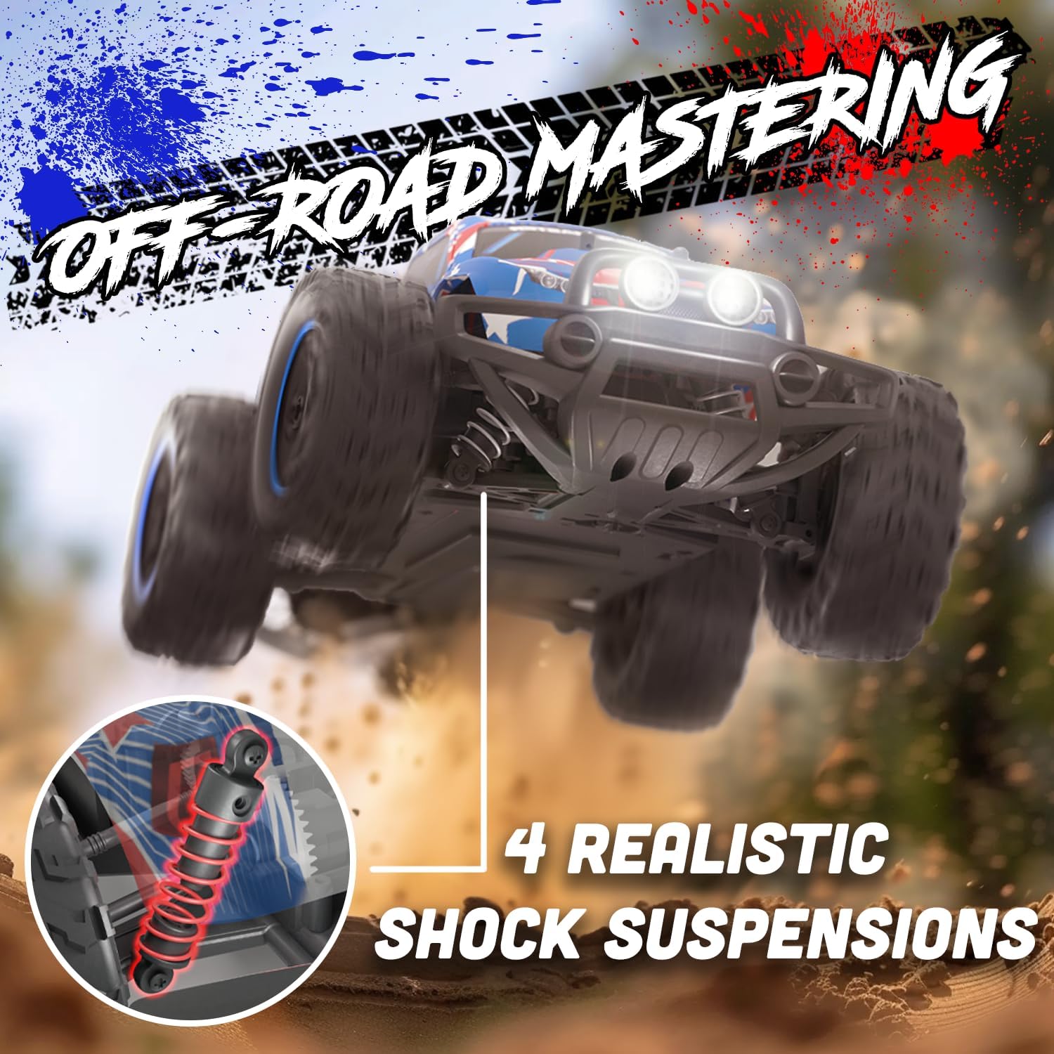 Fast RC Car 4x4 Truck - 36 mph 1:16 Brushless Motor Remote Control Car ...