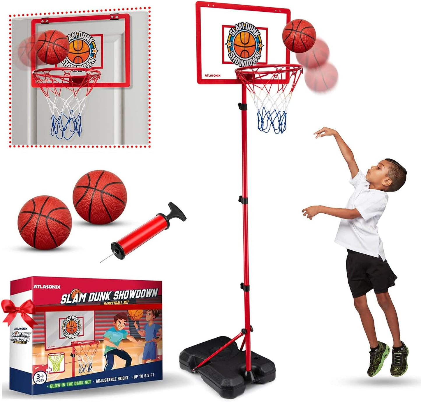 Ultimate Kids Basketball Hoop Set - Adjustable Indoor & Outdoor Mini Court. Includes Basketball Goal, Stand, and Balls - Fun for Kids, Toddlers, Boys & Girls