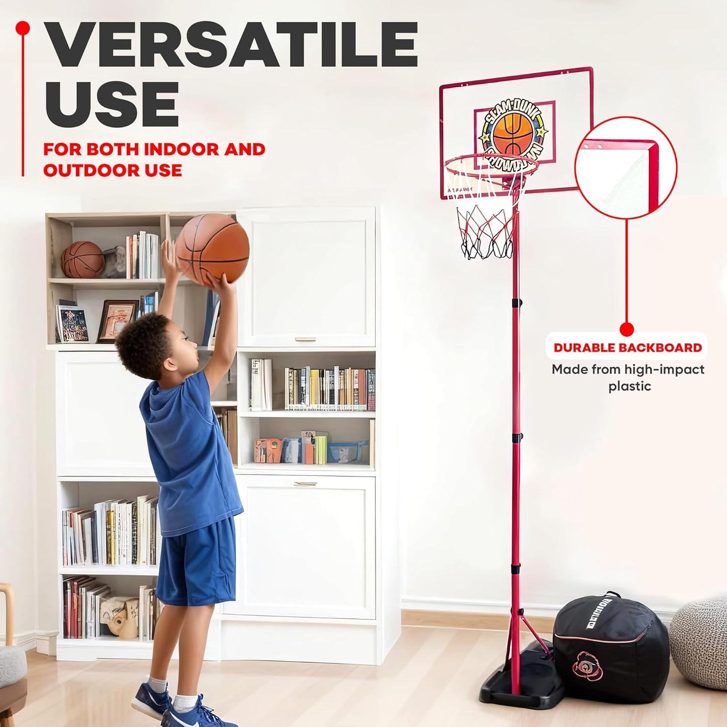 Ultimate Kids Basketball Hoop Set - Adjustable Indoor & Outdoor Mini Court. Includes Basketball Goal, Stand, and Balls - Fun for Kids, Toddlers, Boys & Girls