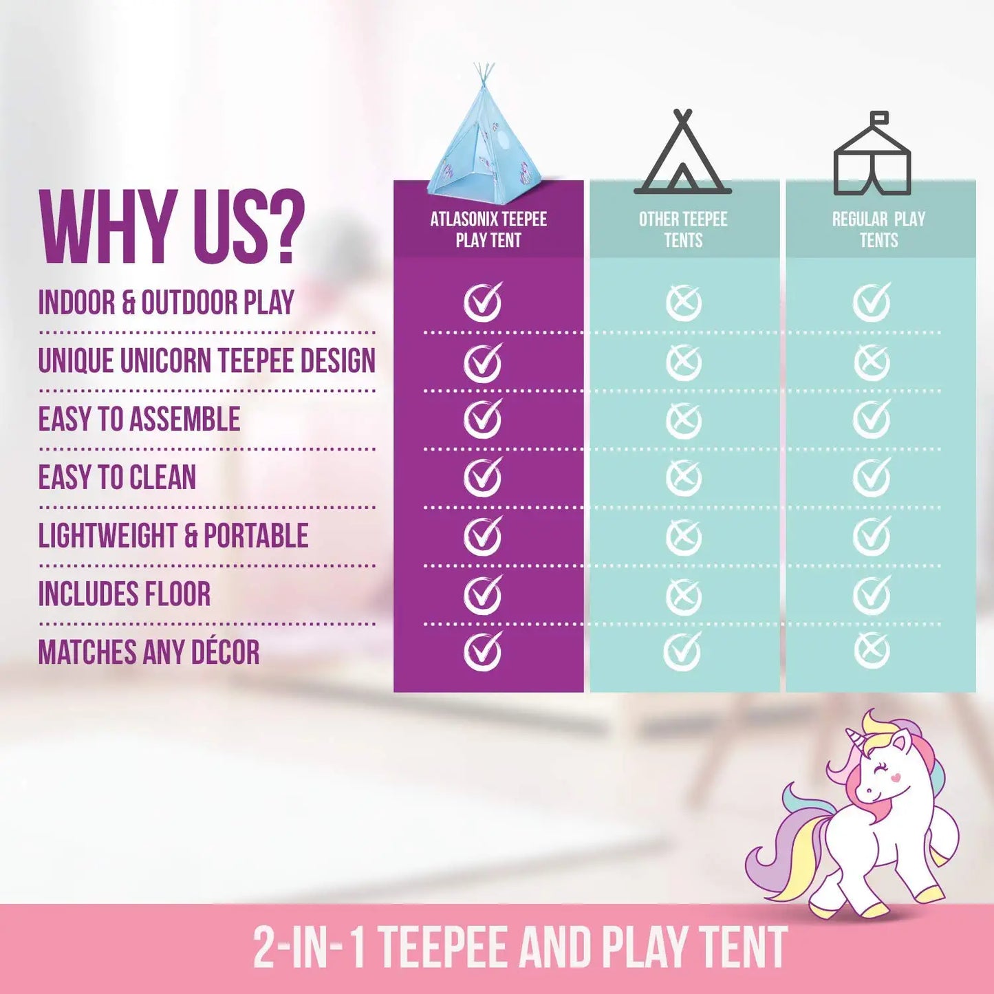 Unicorn Teepee Tent