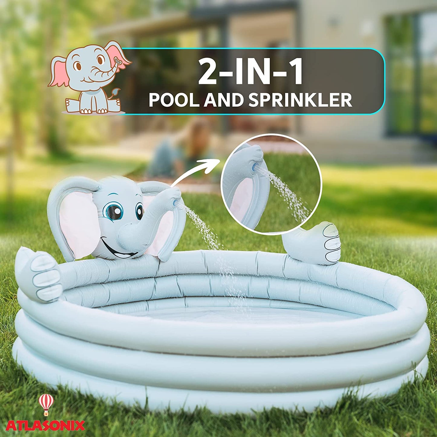 Inflatable Elephant Kiddie Pool