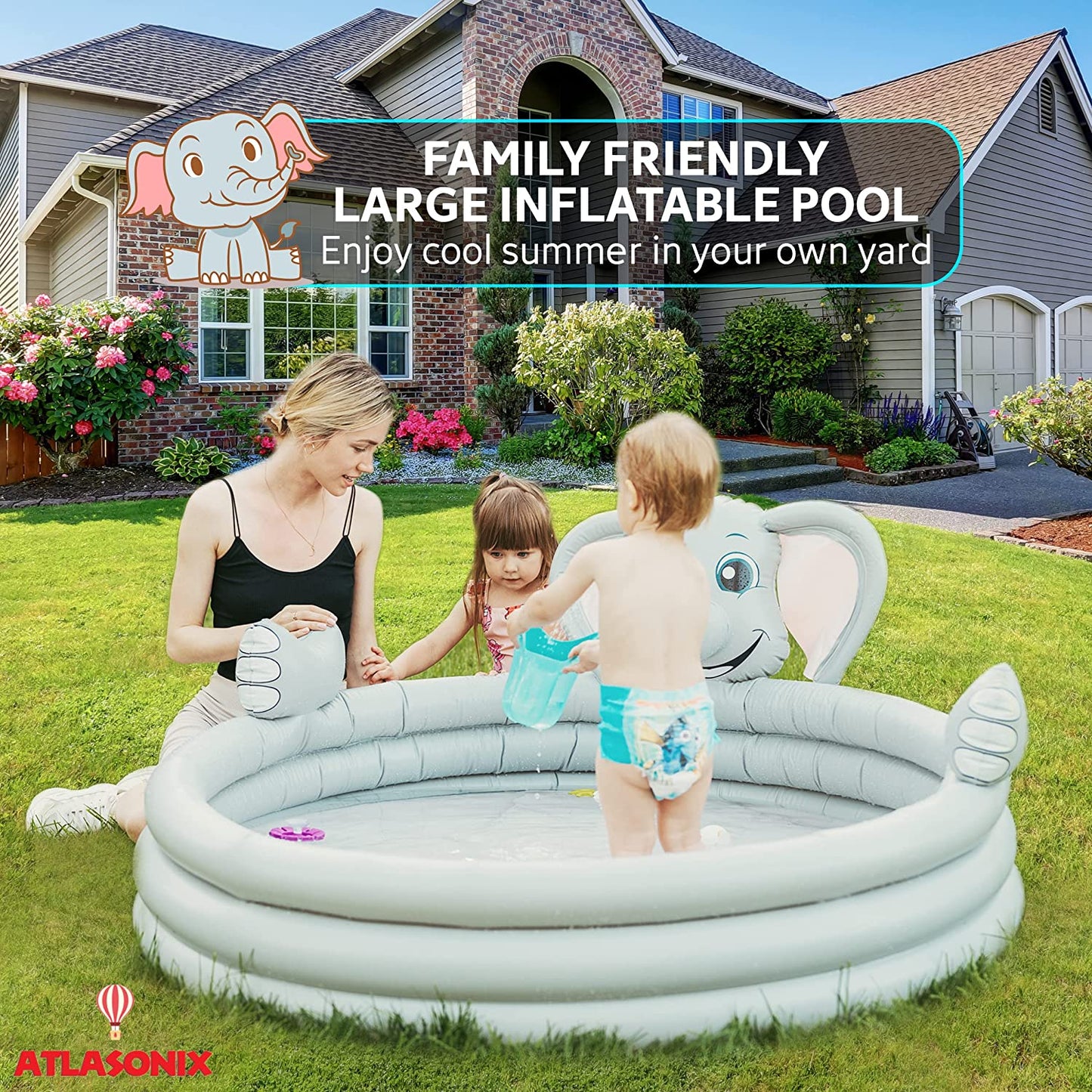 Inflatable Elephant Kiddie Pool