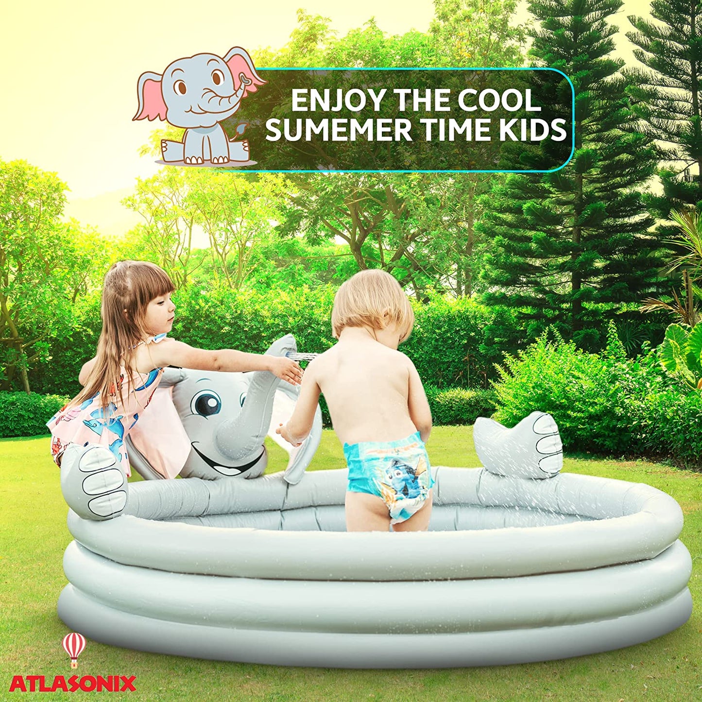 Inflatable Elephant Kiddie Pool